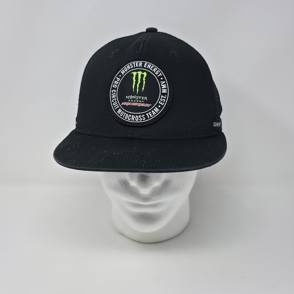 Monster Energy Pro Circuit‎ Motocross Team Snapback Cap Black Trucker Hat Patch